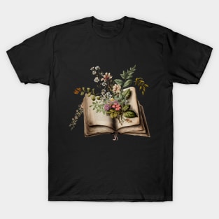 Book lover floral motif T-Shirt